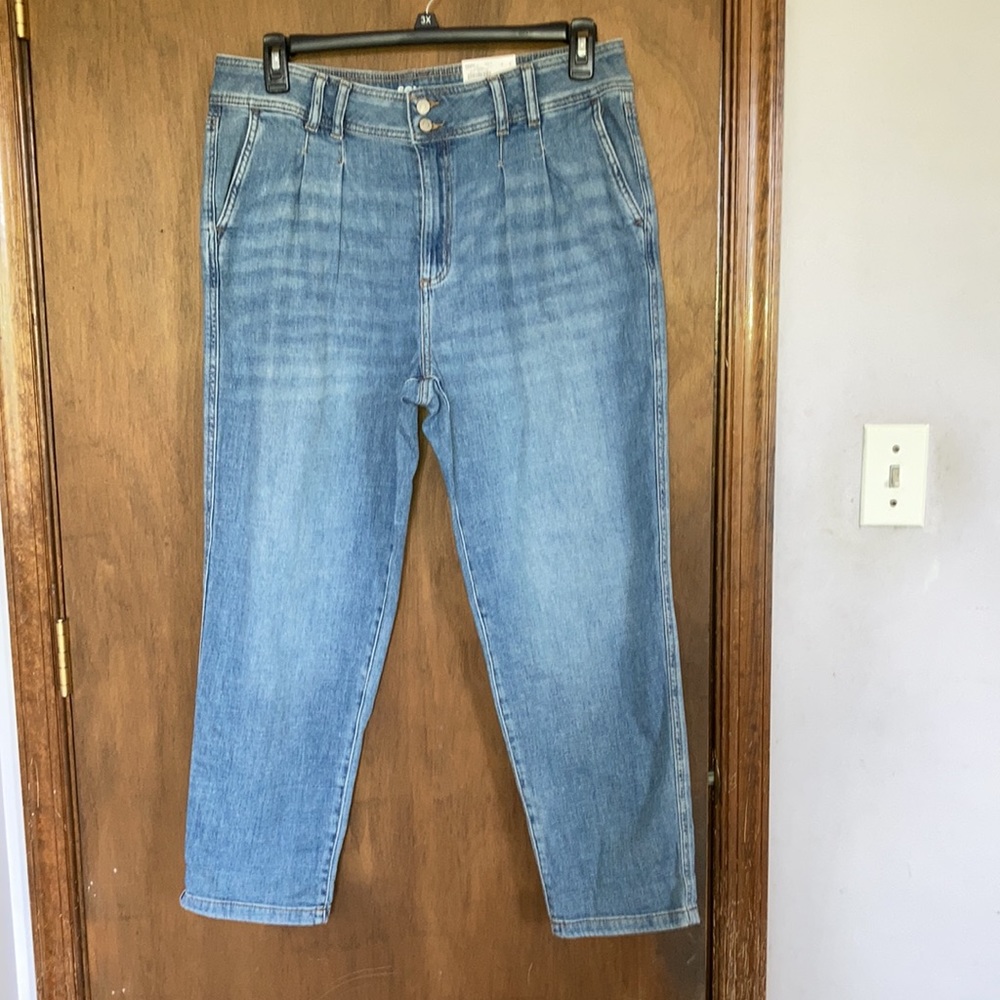 Sonoma relaxed pleated front jean high rise straight leg opening casual retro 16 - Picture 12 of 17